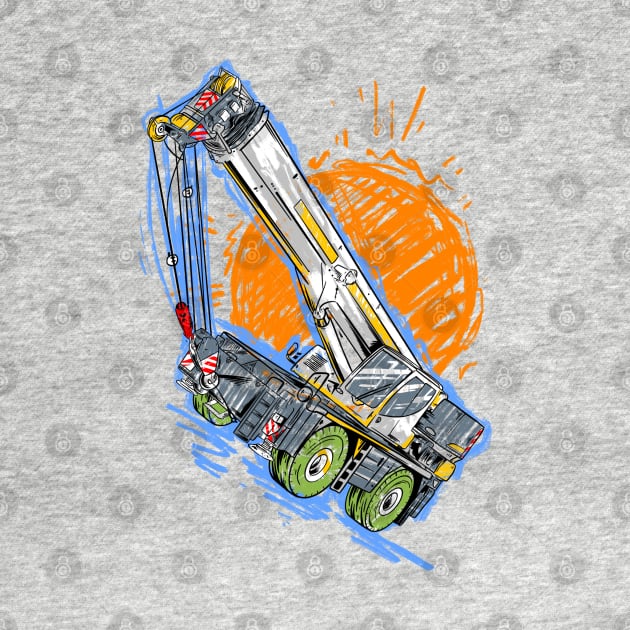 Mobile Crane Kiddy Drawing by damnoverload